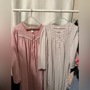 2 cotton flannel  nightgowns, long sleeves